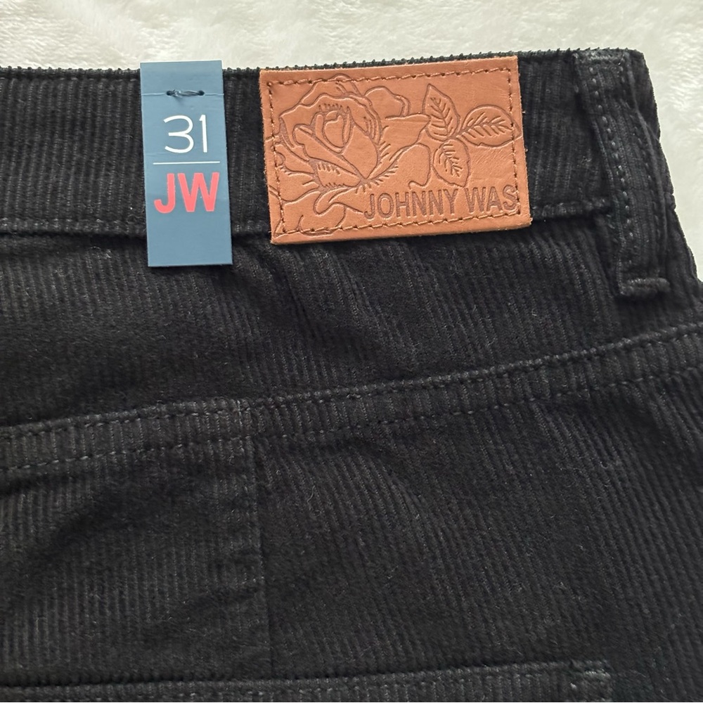 JOHNNY WAS Suki Wide Leg High Rise Black Corduroy Jeans--NWT--31 - Picture 10 of 16